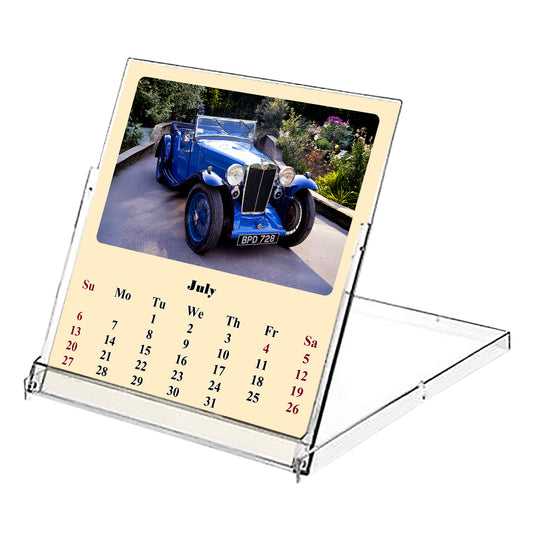 2025-2026 CD-Style Desk Calendar 18 Months Calendar (Classic Cars)