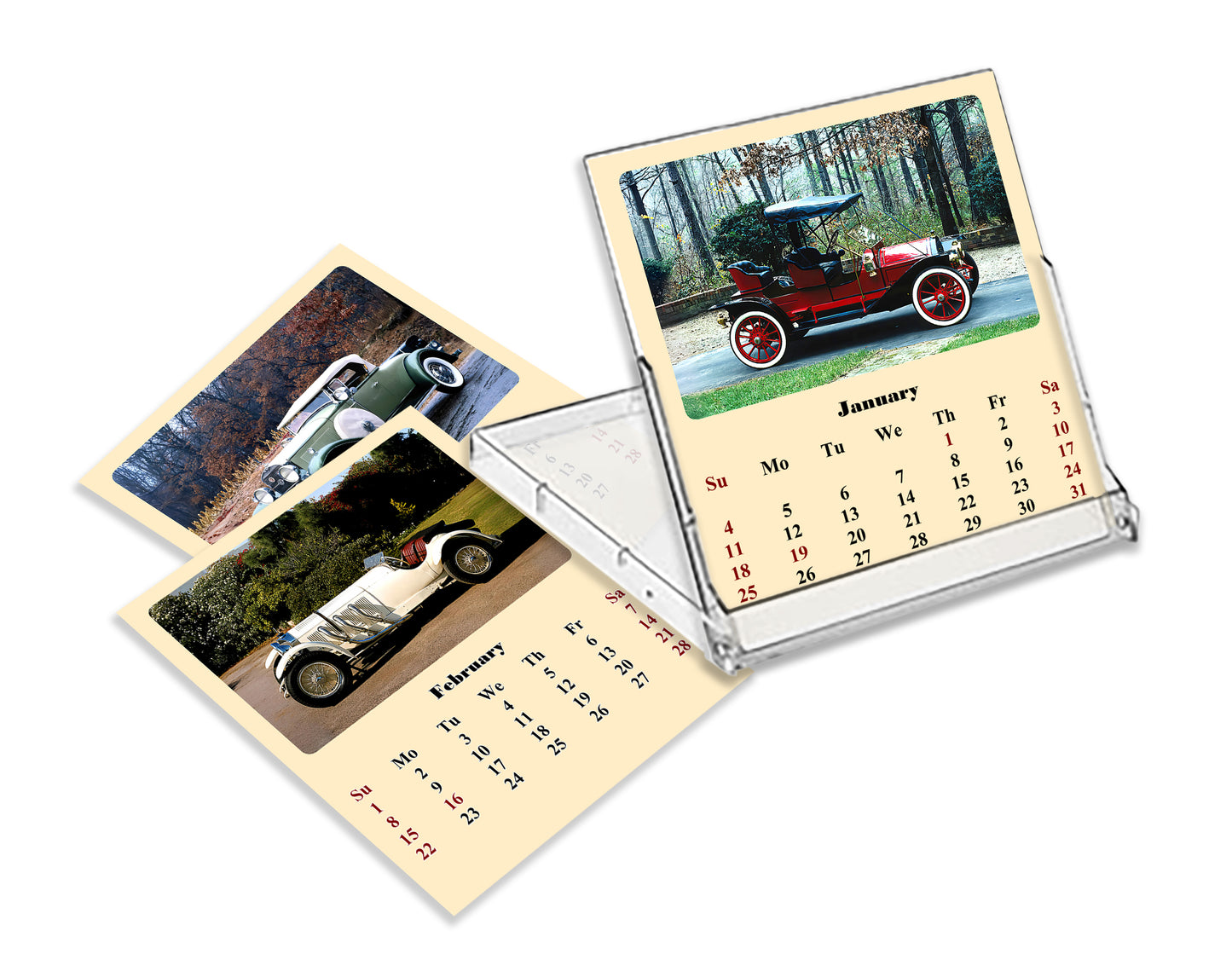 2025-2026 CD-Style Desk Calendar 18 Months Calendar (Classic Cars)