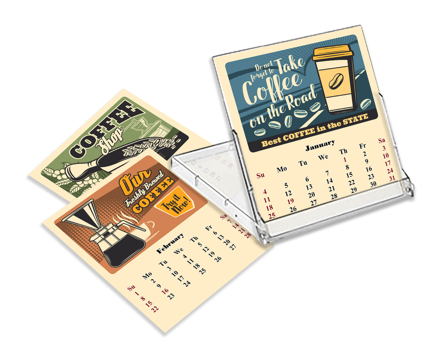 2025-2026 CD-Style Desk Calendar 18 Months Calendar (Coffee)