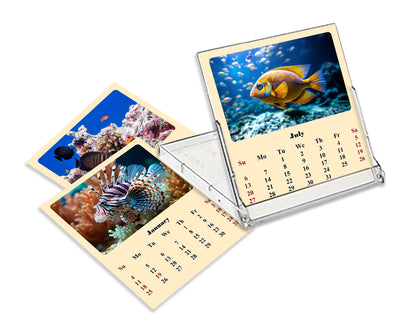 2025-2026 CD-Style Desk Calendar 18 Months Calendar (Tropical Fishes)