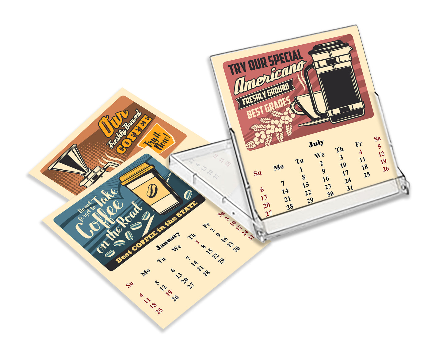 2025-2026 CD-Style Desk Calendar 18 Months Calendar (Coffee)