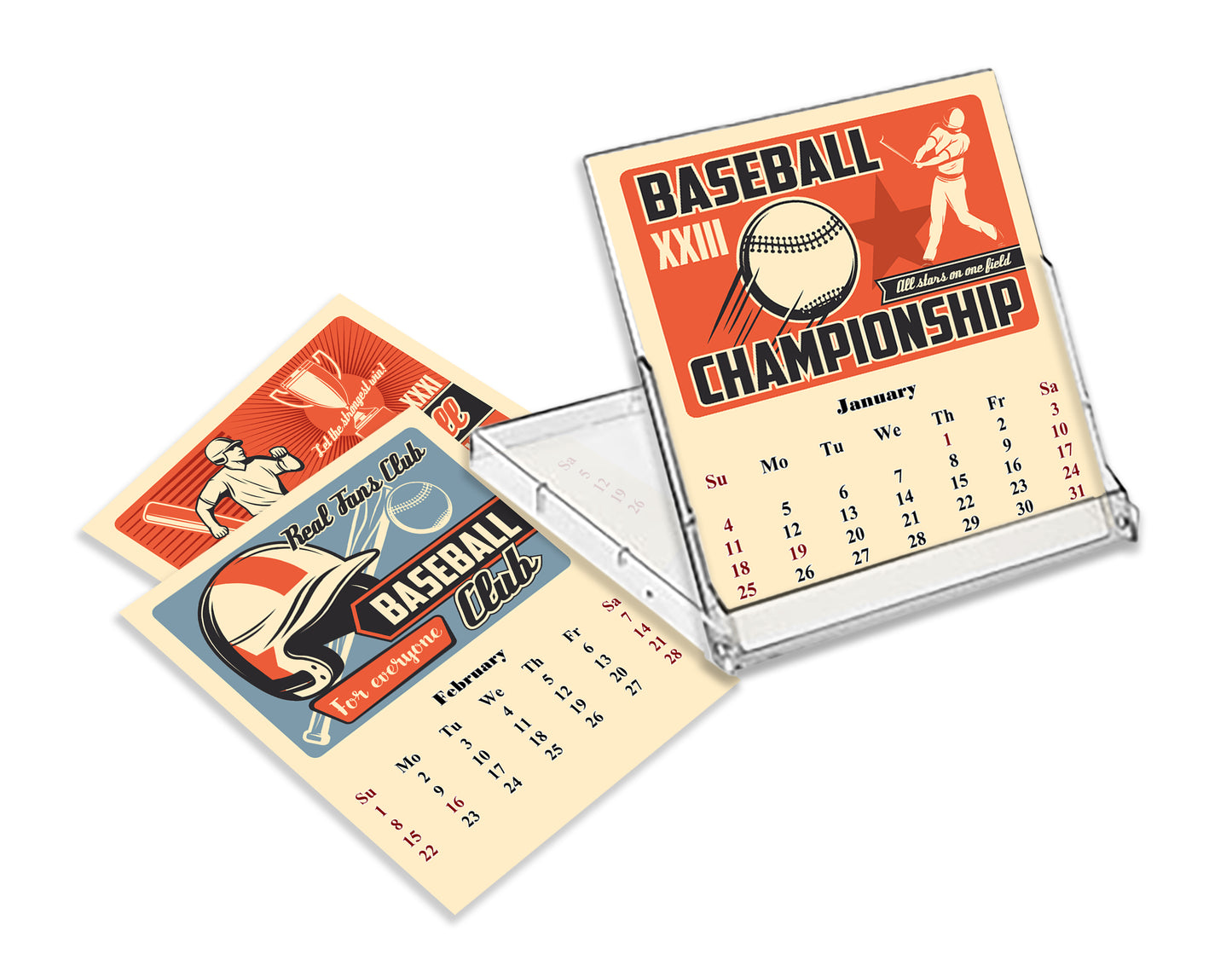 2025-2026 CD-Style Desk Calendar 18 Months Calendar (Baseball)