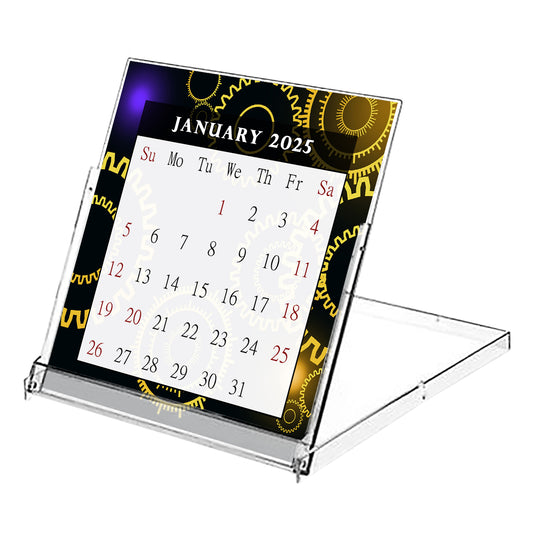 2025 CD-Style Desk Calendar 12 Months Calendar / Planner / Desk Calendar With CD Case Stand, Office Decor, Christmas Gifts (Edition #09)