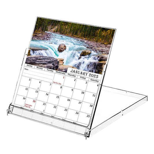 2025 CD-Style Desk Calendar 12 Months Calendar / Planner / Desk Calendar With CD Case Stand, Office Decor, Christmas Gifts (Outdoors)