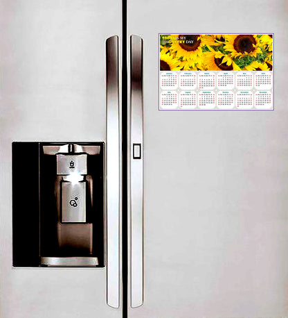 2025 Peel & Stick Calendar - Today is my Lucky Day - Removable - Sunflowers (9"x 6")