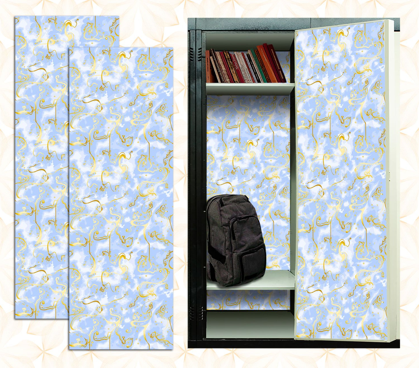 Magnetic Locker Wallpaper - Pack of 2 Rolls - (Marble) (vg 034)