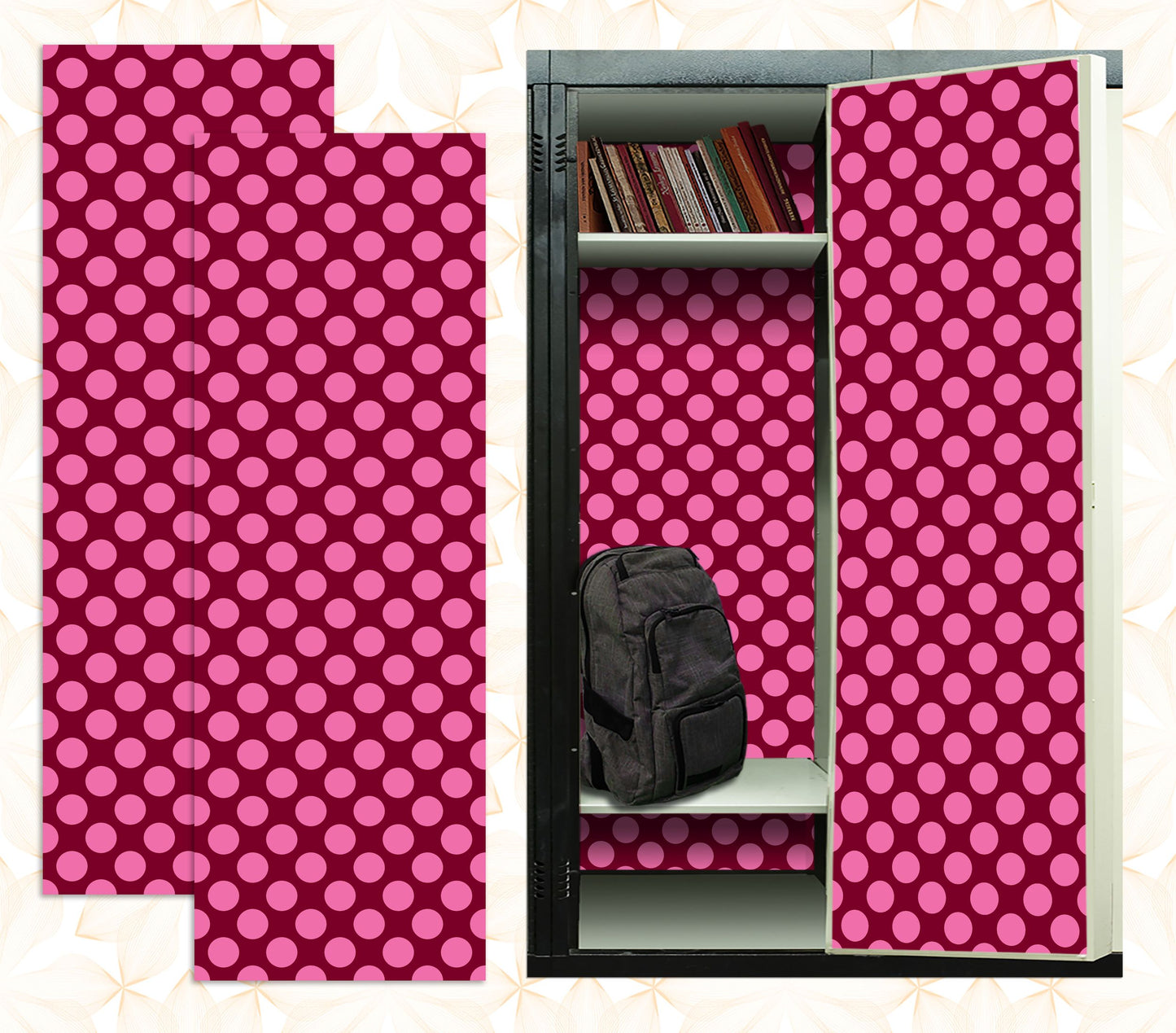 Magnetic Locker Wallpaper - Pack of 2 Rolls Polka Dot (vg 006)