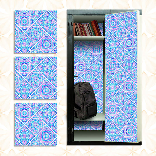 Deluxe School Locker Magnetic Wallpaper (Full sheet Magnetic) - Full Cover Standard Half Lockers - Trimmable, Easy Install, Remove & Reuse - Pack of 12 Sheets - Geometric (vg 021)