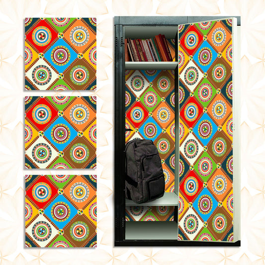 Deluxe School Locker Magnetic Wallpaper - Pack of 3 Sheets - Geometric (vg 019)