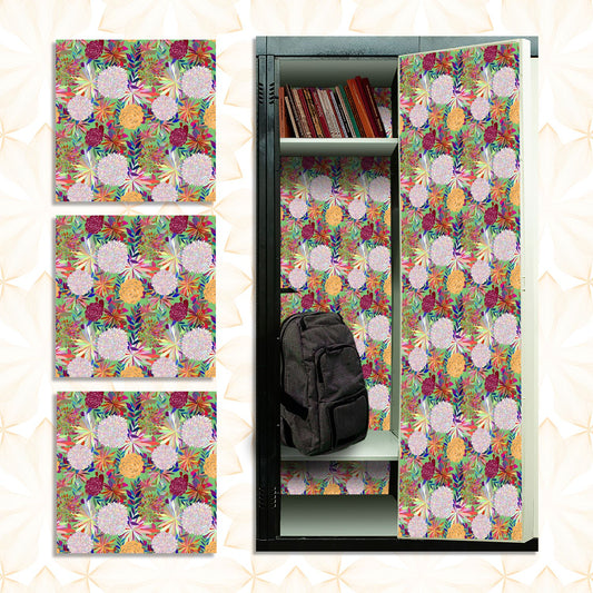 Deluxe School Locker Magnetic Wallpaper - Pack of 3 Sheets - (Flowers) (vg 028)