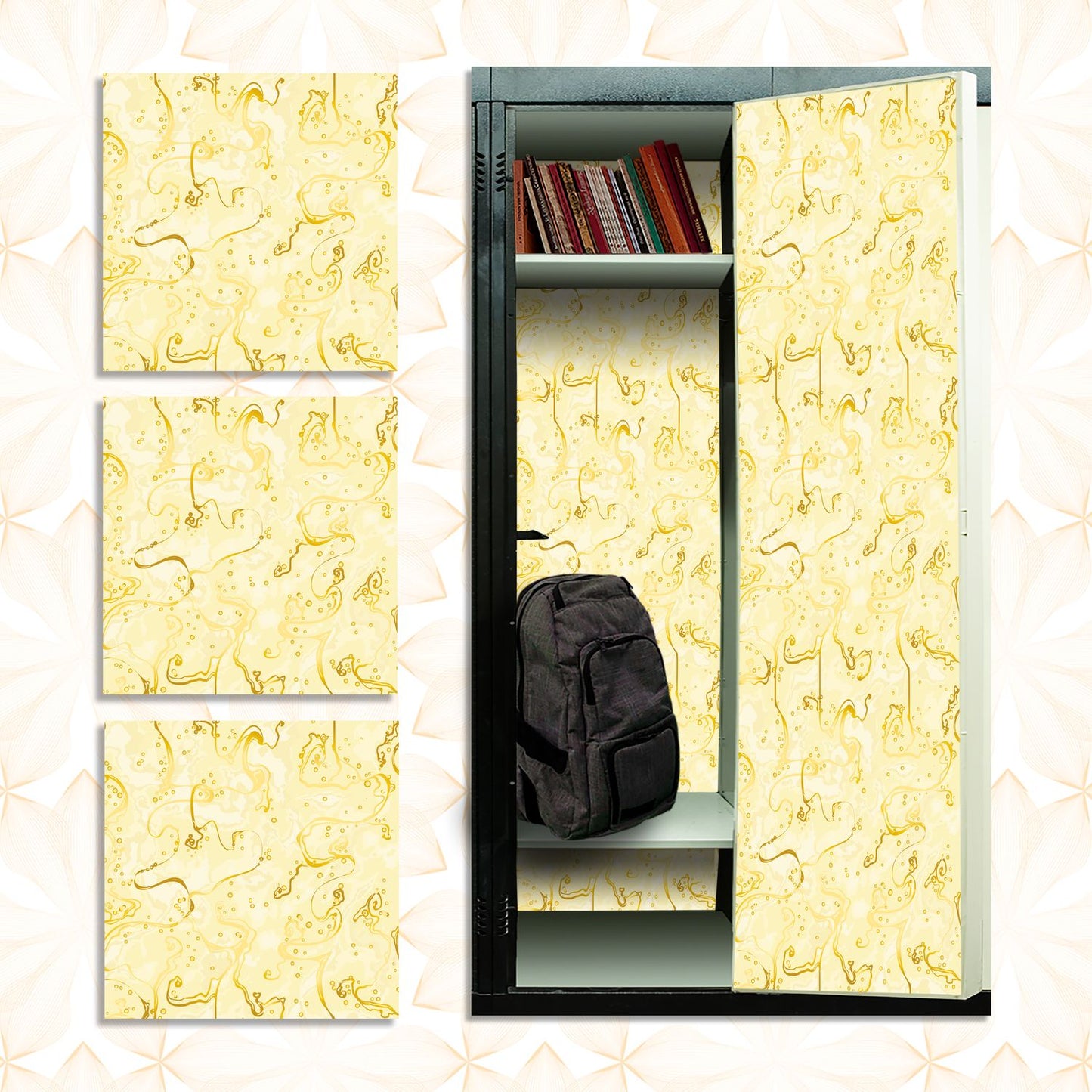 Deluxe School Locker Magnetic Wallpaper - Pack of 3 Sheets - (Marble vg 035)