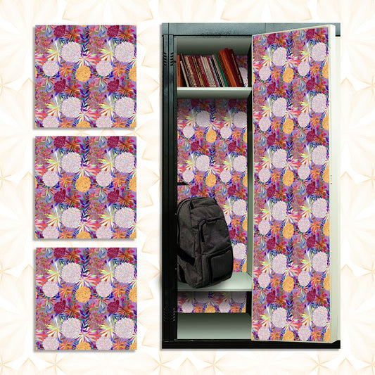 Deluxe School Locker Magnetic Wallpaper  Full Cover Standard Half Lockers Pack of 12 Sheets - (Flowers) (vg 029)