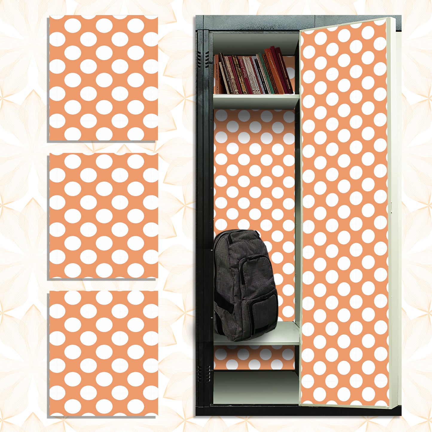 Magnetic Locker Wallpaper - Pack of 3 Sheets - Polka Dot (vg 005)