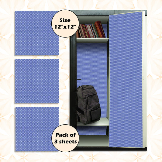 Deluxe School Locker Magnetic Wallpaper (Full sheet Magnetic) - Full Cover Standard Half Lockers - Trimmable, Easy Install, Remove & Reuse - Pack of 12 Sheets - (Geometric Blue vr45)