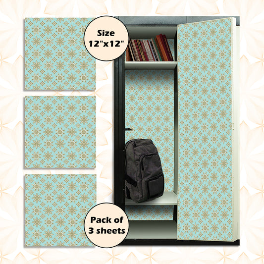 PELICAN INDUSTRIAL Deluxe School Locker Magnetic Wallpaper (Full Sheet Magnetic) - Full Cover Standard Half Lockers Pack of 12 Sheets - (Geometric vr66)