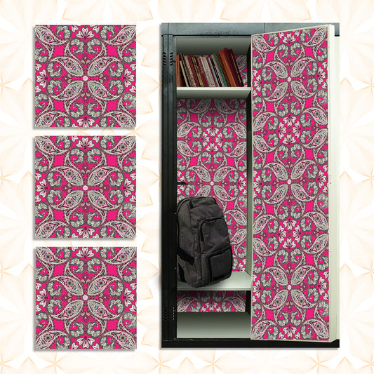 Deluxe School Locker Magnetic Wallpaper (Full sheet Magnetic) - Full Cover Standard Half Lockers - Trimmable, Easy Install, Remove & Reuse - Pack of 12 Sheets - (Floral with Flowers vr31)