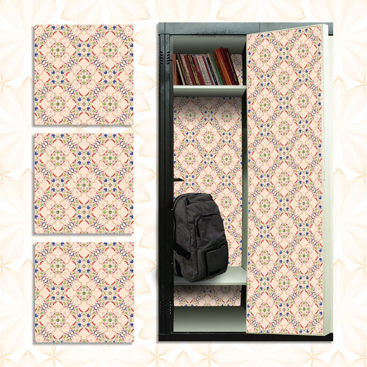 PELICAN INDUSTRIAL Deluxe School Locker Magnetic Wallpaper (Full Sheet Magnetic) - Full Cover Standard Half Lockers - Trimmable, Easy Install, Remove & Reuse - Pack of 12 Sheets - (Geometric vr37)