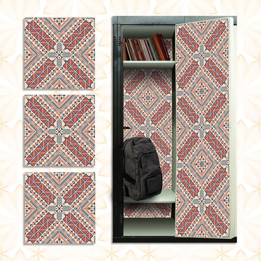 PELICAN INDUSTRIAL Deluxe School Locker Magnetic Wallpaper (Full Sheet Magnetic) - Full Cover Standard Half Lockers Pack of 12 Sheets - (Geometric vr36)