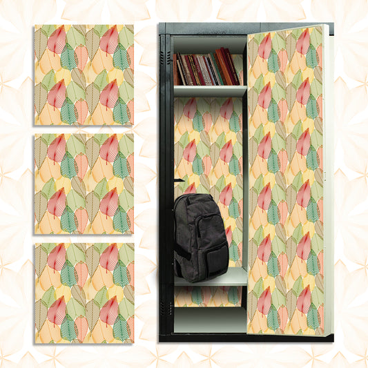 PELICAN INDUSTRIAL Deluxe School Locker Magnetic Wallpaper (Full Sheet Magnetic) - Full Cover Standard Half Lockers Pack of 12 Sheets - (Leaves vr38)