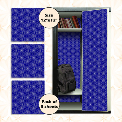 PELICAN INDUSTRIAL Deluxe School Locker Magnetic Wallpaper (Full Sheet Magnetic) - Full Cover Standard Half Lockers  Pack of 12 Sheets - (Darker Blue vr61)