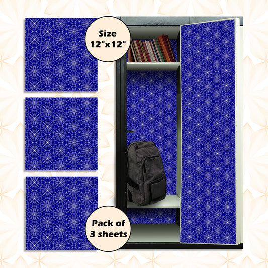 PELICAN INDUSTRIAL Deluxe School Locker Magnetic Wallpaper (Full Sheet Magnetic) - Full Cover Standard Half Lockers  Pack of 12 Sheets - (Darker Blue vr61)