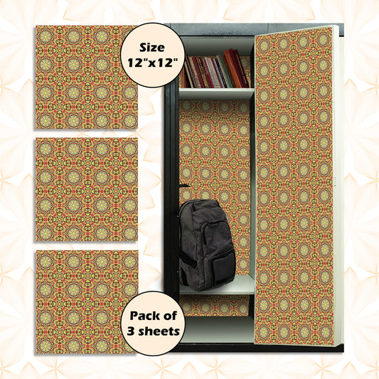 PELICAN INDUSTRIAL Deluxe School Locker Magnetic Wallpaper (Full Sheet Magnetic) - Full Cover Standard Half Lockers Pack of 12 Sheets - (Geometric vr63)