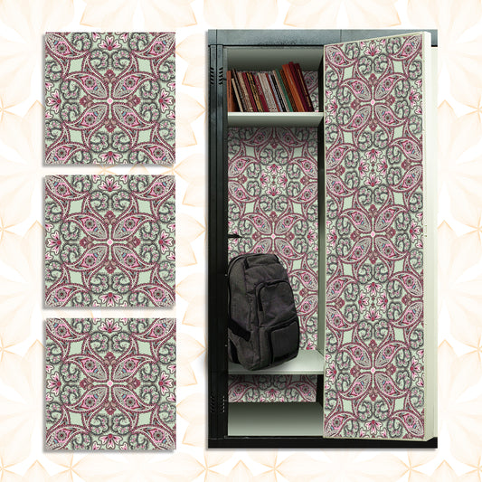 Deluxe School Locker Magnetic Wallpaper (Full sheet Magnetic) - Full Cover Standard Half Lockers - Trimmable, Easy Install, Remove & Reuse - Pack of 12 Sheets - (Floral with Flowers vr32)