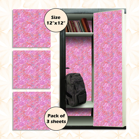 Deluxe School Locker Magnetic Wallpaper Full Cover Standard Half LockersPack of 12 Sheets - (Abstract Pink vr49)