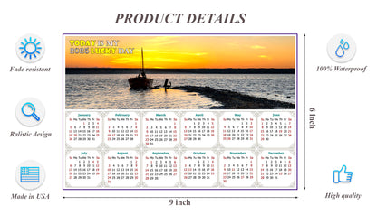 2025 Peel & Stick Calendar - Today is my Lucky Day - Removable - Salt lake near Odesa (9"x 6")