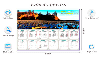 2025 Peel & Stick Calendar - Today is my Lucky Day - Removable - Shepholdy bay (9"x 6")