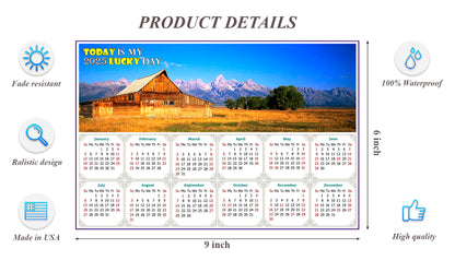 2025 Peel & Stick Calendar - Today is my Lucky Day - Removable - Grand Teton (9"x 6")