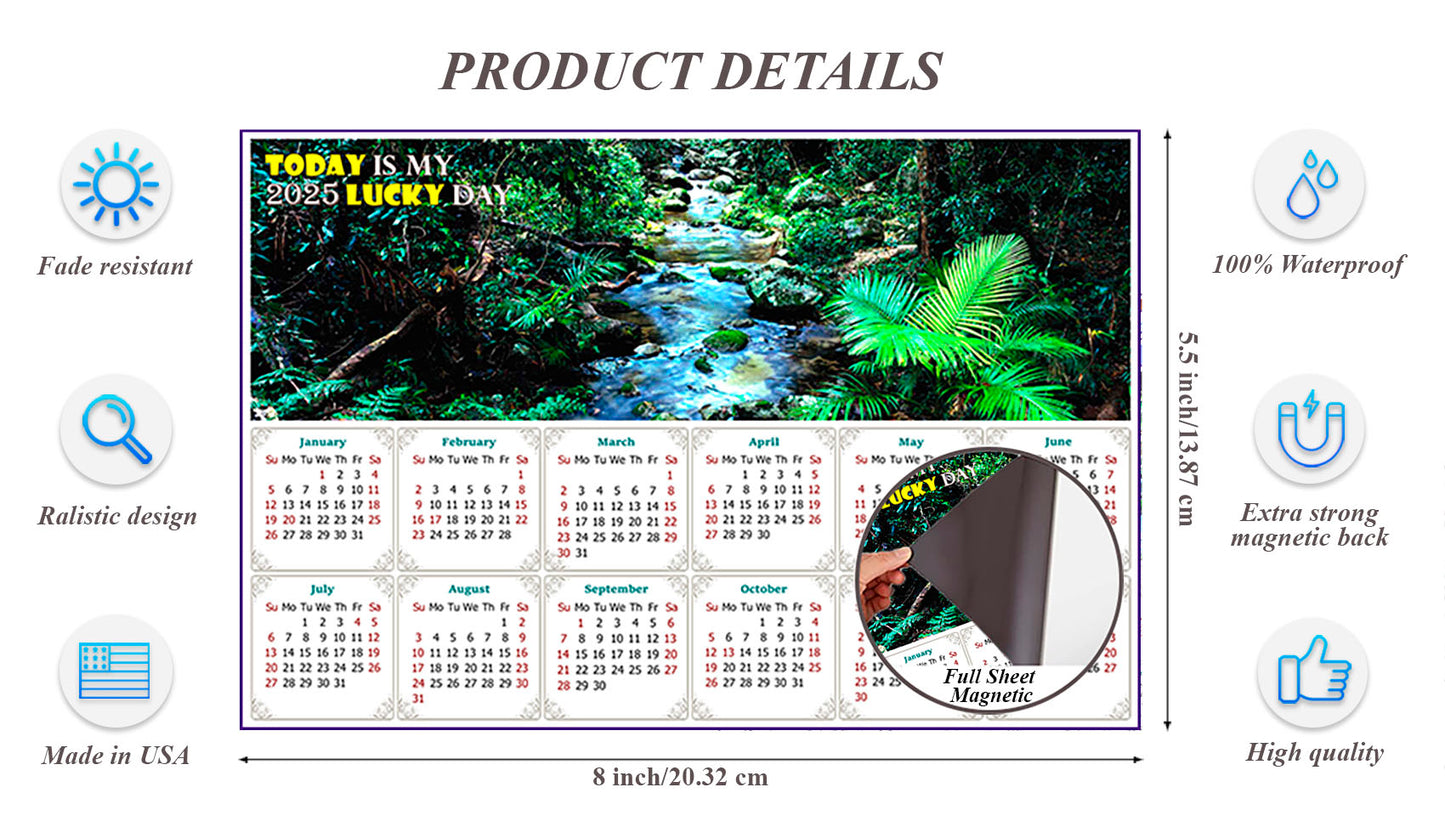 2025 Magnetic Calendar - Calendar Magnets - Today is My Lucky Day (Daintree National Park)