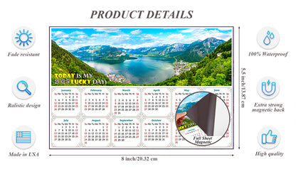 2025 Magnetic Calendar - Calendar Magnets - Today is my Lucky Day (Hallstatt mountain village, Salzkammergut, Austria)