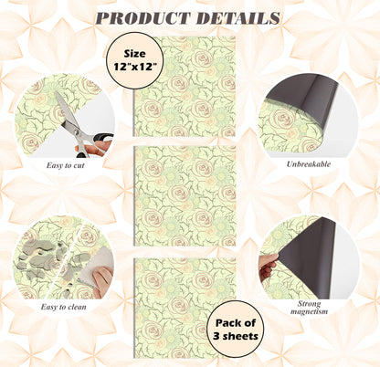 PELICAN INDUSTRIAL Deluxe School Locker Magnetic Wallpaper (Full Sheet Magnetic) - Full Cover Standard Half Lockers Pack of 12 Sheets - (Flowers vr69)