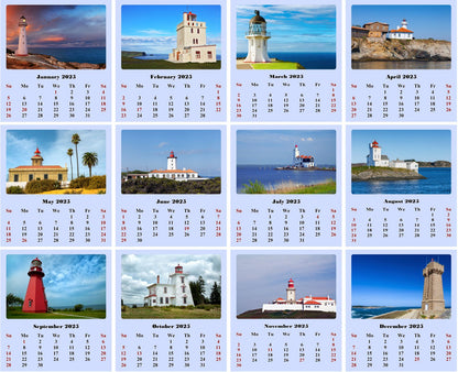 2025 CD-Style Desk Calendar 12 Months Calendar / Planner / Desk Calendar With CD Case Stand, Office Decor, Christmas Gifts (Lighthouses)