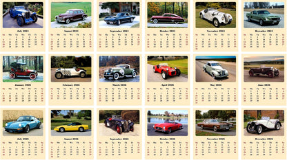 2025-2026 CD-Style Desk Calendar 18 Months Calendar (Classic Cars)