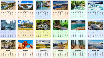 2025-2026 CD-Style Desk Calendar 18 Months Calendar (National Parks)