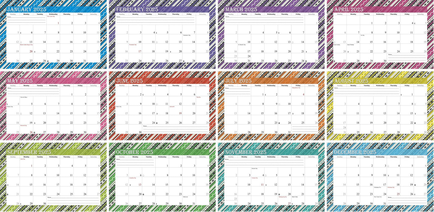 2025 Photo Frame Wall Spiral-bound Calendar (Add Your Own Photos) - 12 Months Desktop/Wall Calendar/Planner - (Edition #17)