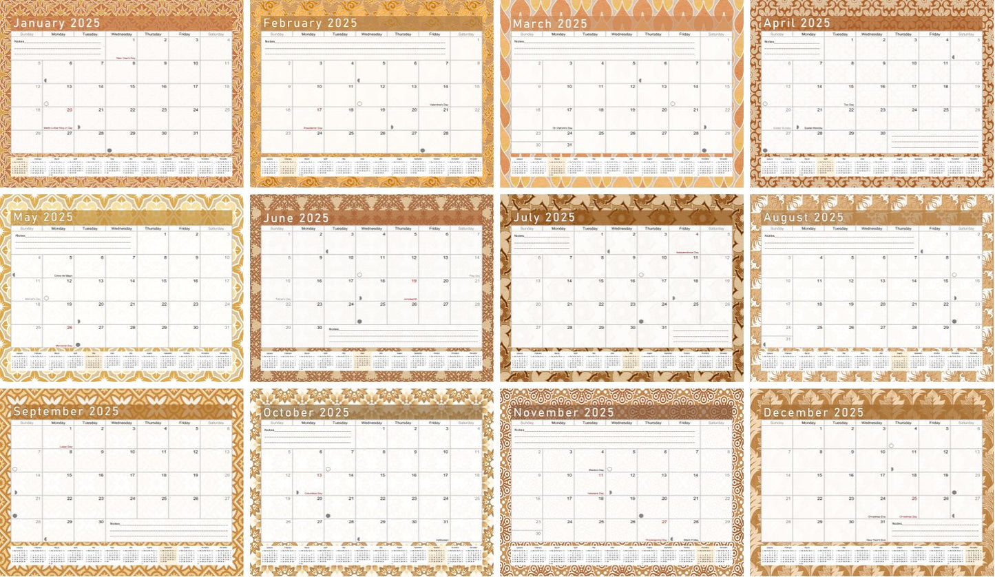 2025 Monthly Magnetic/Desk Calendar - 12 Months Desktop/Wall Calendar/Planner - (Edition #25)