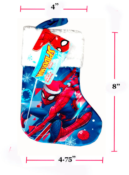 Spider-Man - (Mini Size) 8" Printed Satin Christmas Stocking Plush Cuff