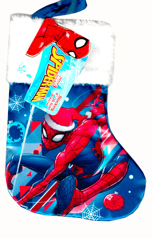 Spider-Man - (Mini Size) 8" Printed Satin Christmas Stocking Plush Cuff