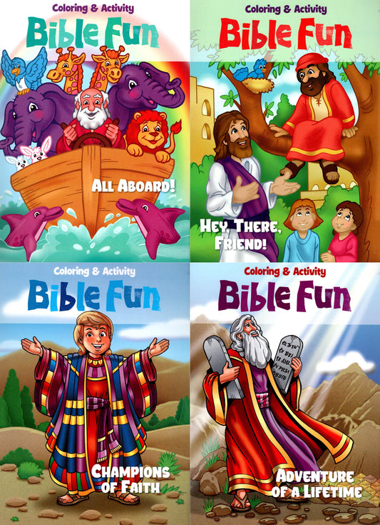 Bible Fun - Read and Color - Coloring & Activity Book - (Set of 4) v6