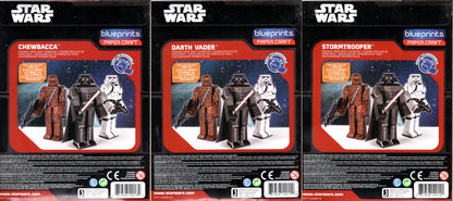 Disney Star Wars 12" Poseable Paper Craft Blueprints Figures (Set of 3)