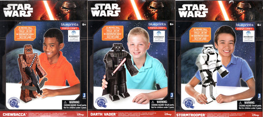 Disney Star Wars 12" Poseable Paper Craft Blueprints Figures (Set of 3)