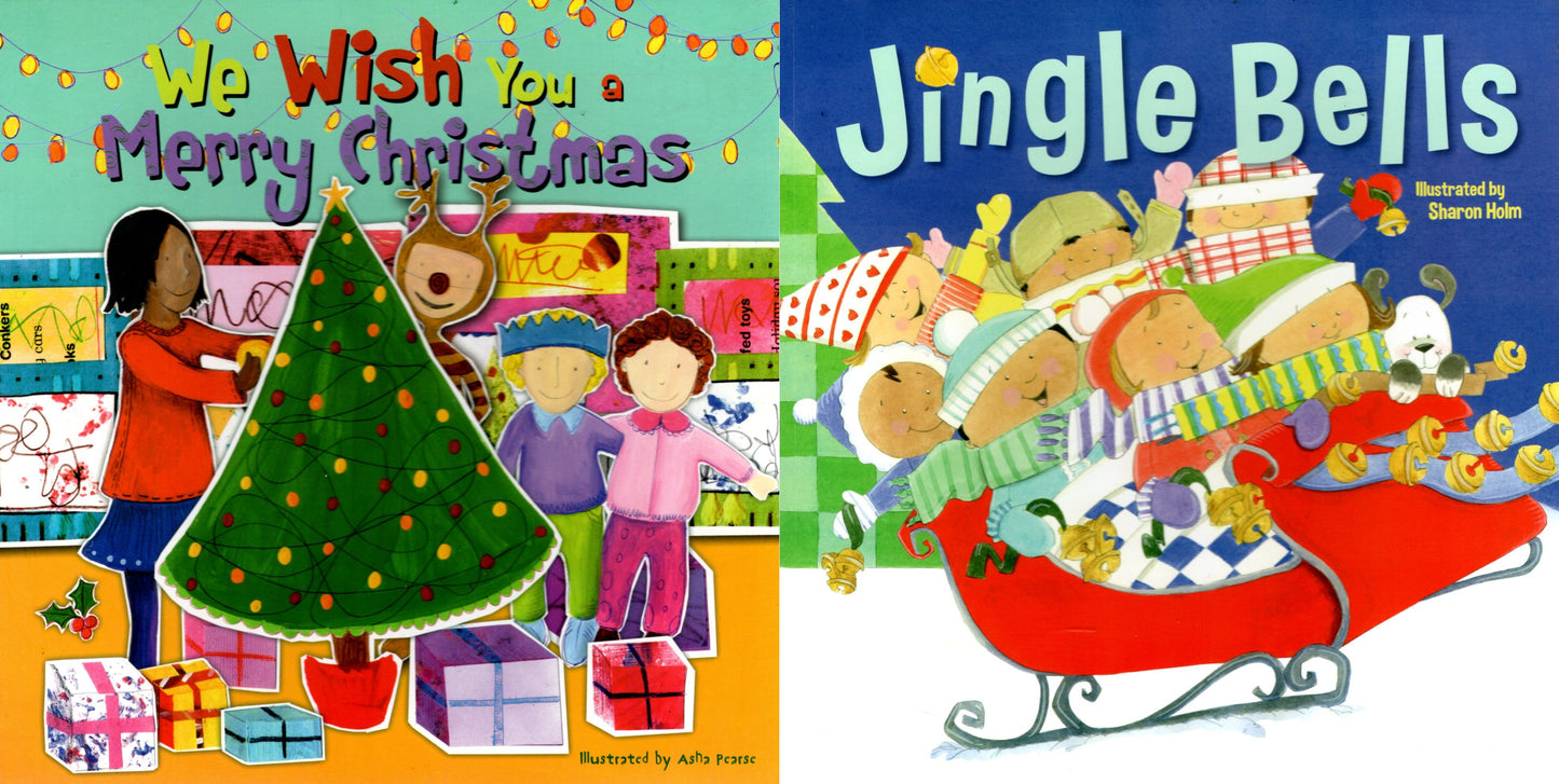 We Wish You Merry Christmas & Jingle Bells - Children's Book (Set of 2 Books)