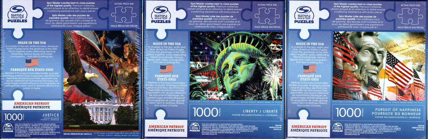 American Patriot - 1000 Pieces Jigsaw Puzzle (Set of 3 Pack)