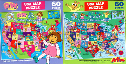 Arthur - The 50 USA - 60 Pieces Jigsaw Puzzle (Set of 2)