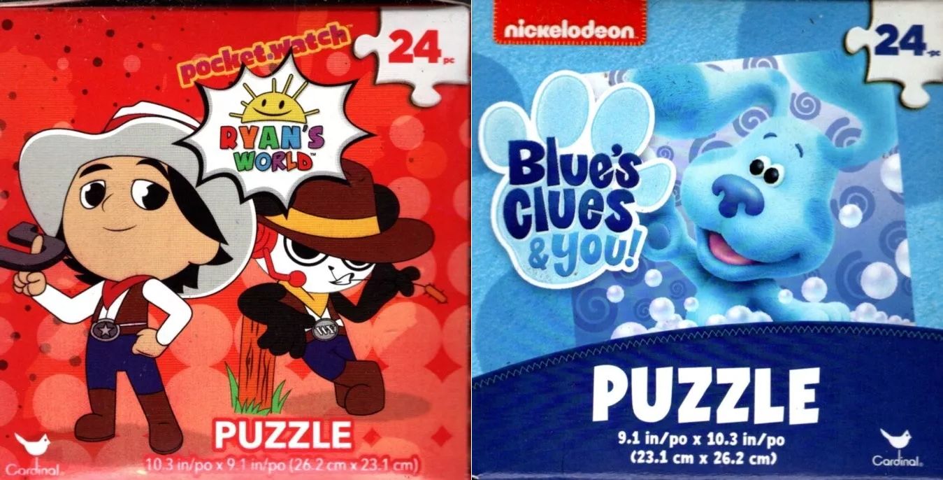 Ryan's World and Blue's Clues & You - 24 Pieces Jigsaw Puzzle (Set of 2)