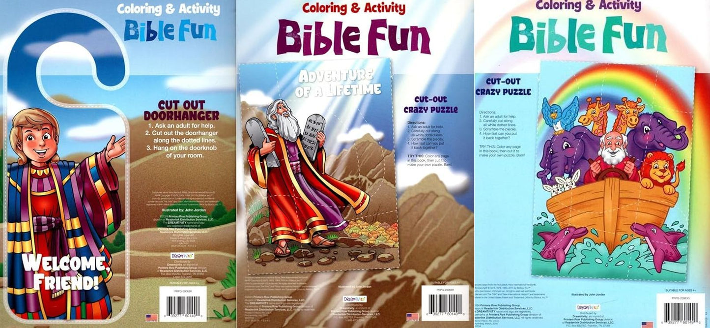 Bible Fun - Read and Color - Coloring & Activity Book - (Set of 3) v7