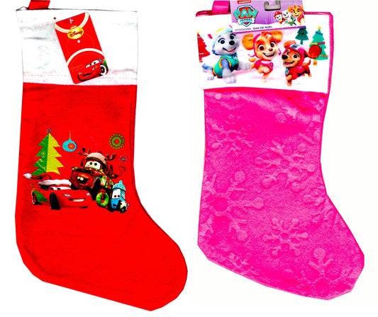 Paw Patrol & Cars - Kids Felt Holiday Stocking Home Decor (Set of 2)